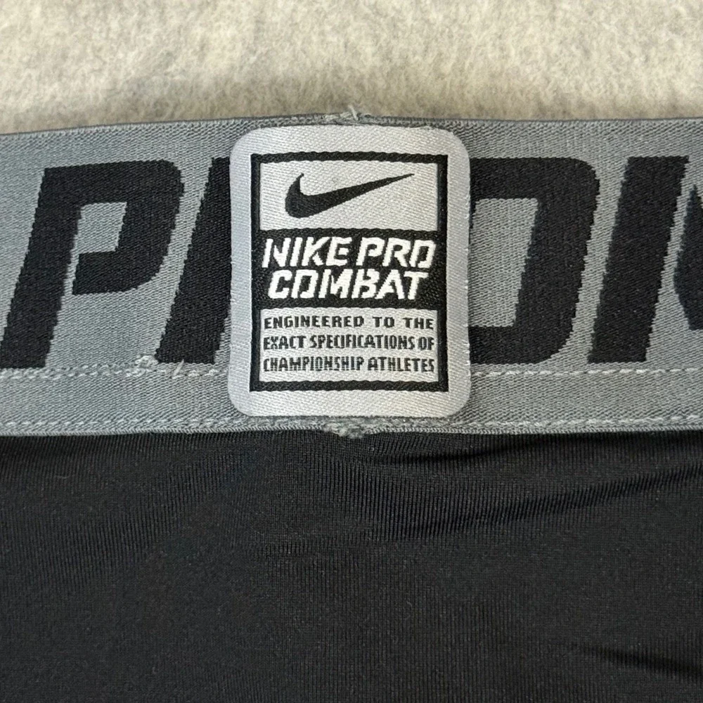 Nike Pro Combat Dri-FIT Mens Black Compression Tights 3/4 Leggings Large